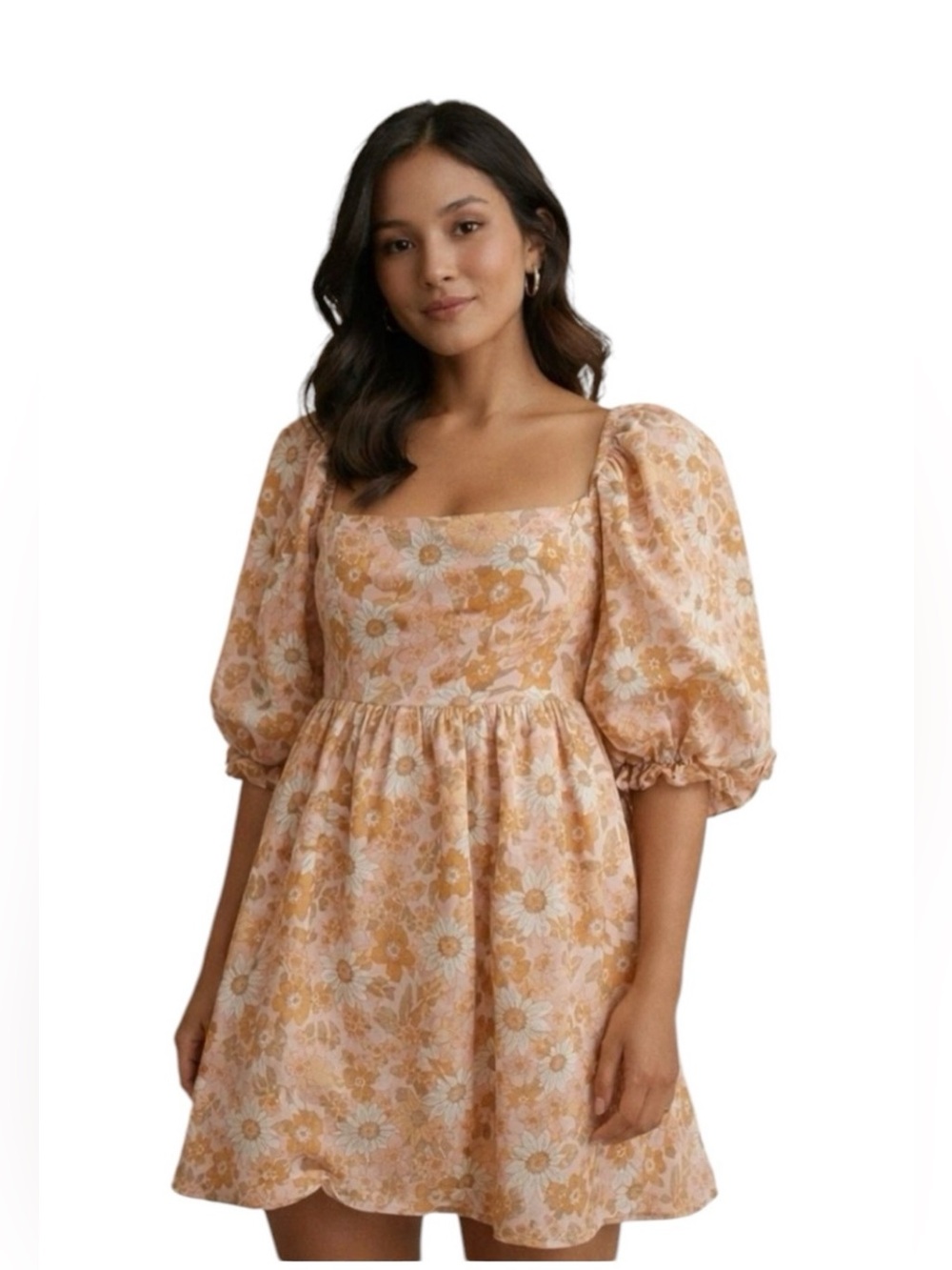 Storia Style Babydoll Mini Dress Whimsical Floral Size Medium